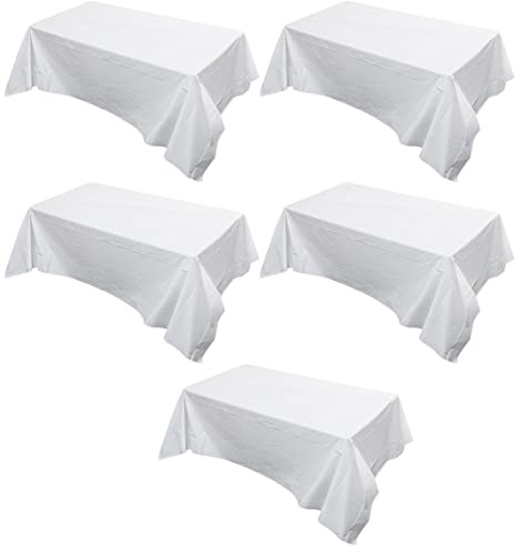 YARNOW 5pezzi Tovaglia Di Plastica Rettangolare Monouso Tovaglia Da Compleanno Copritavola Per Pranzi Cene Buffet Brunch o Per Da Pranzo Soggiorno Tavolo Picnic