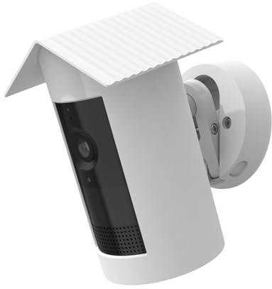 Holicfun Silicone Protective Birdhouse Cover for R-ing Outdoor Cam Plus Battery, Weather-Resistant Camera Skin, White