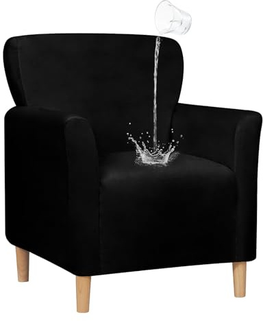 NICEEC Spandex Stretch Accent Chair Covers Armchair Super Soft Modern Banquet Arm Chair Cover Water Repellent Mid Century Armchair Slipcovers Furniture Protector for Living Room Office Reading(Black)