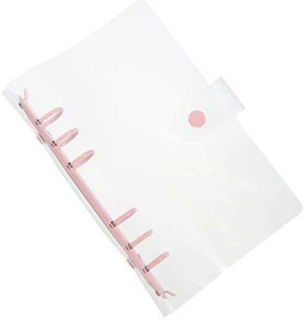 SEWACC Couvre Cahier Transparent Ajustable à Organiseur de Fichiers Rose Couverture Rechargeable pour Cahier Notes et Format Brouillon Pratique pour Bureau et Voyage
