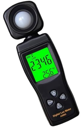 LOLIPPYY Luxmetro Digitale Portatile Precisione Lux con Display LED Retroilluminato Misuratore Luce Compatto Agricoltura Uffici e Professionali