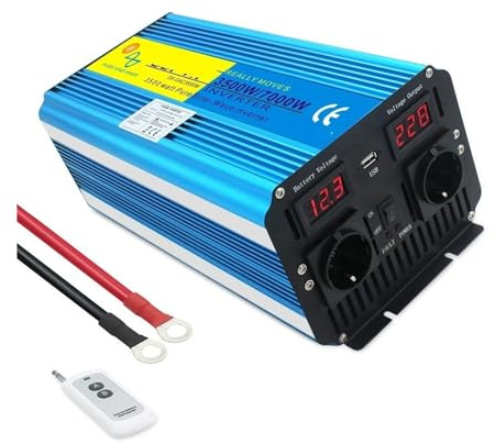 Onda Sinusoidale Convertitore Corrente DC24V A AC220V Convertitori A Onda Sinusoidale Pura 4000W A 8000W Potenza Picco Invertitore Viaggio Roulotte Display A LED(220V Universal,7000W Remote)
