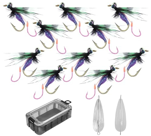 lyanny Leurres De Pêche À La Mouche pour Black Bass - Set De Leurres pour Poisson-Chat Et Crapet | Attractant À Double Hameçon 10 Pièces Appâts pour Eau Douce Eau Salée Hommes Camping Aventures