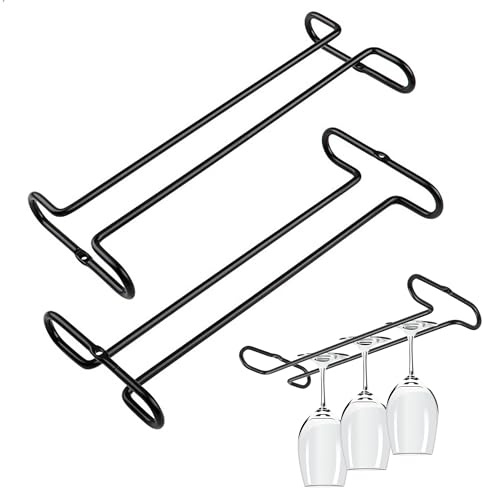 mongtsamz Weinglashalter 2er-set,Weinregal Metallische Textur,Weinhalter zum Umhängen,Weinglashalter zum Umhängen zur Verwendung in Schränken,Platzsparend in Küchen,Bars und Wohnzimmern