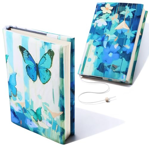 WJIAAA Book Covers for Paperbacks,Book Cover Protector Adjustable Fabric Fit A5 Size 5.5x8.2 Inch Paperbacks for Hardcover Softcover Novels Notebook Journal Books Accessories Christmas Birthday