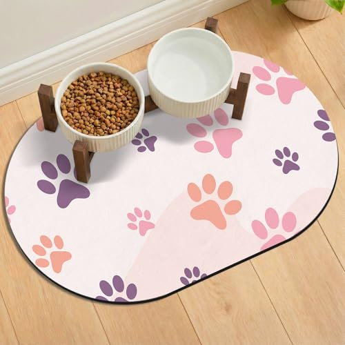 METEOROCK rutschfeste Napfunterlage Hund, 61x40,5 cm Saugfähige Napfunterlage für Hunde und Katzen, Große Hundenapf Unterlage für Mehrere Haustiere, Passend für Automatische Futterautomaten
