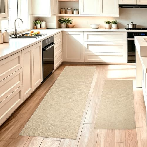 küchenteppich kitchen mat waschbar küche teppich rutschfest küchenläufer | 2 Stück 43x75+43x150CM Küchenteppich Waschbar rutschfest teppich küche Saugfähig Leicht zu reinigender Küche Waschraum Flur