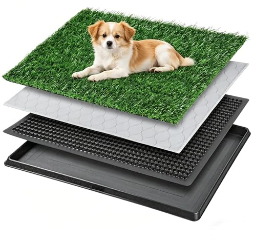 Hanured 60 × 90 cm konstgräs-hundtoalett, hundklo för hemmet, hundtoalett balkong inomhus/utomhus för små hundar stora hundar äldre