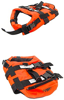 TWF Dog Lifejacket, Orange, Small