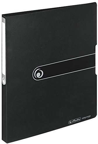 Herlitz 11205713 Ringbuch A4, Opak Schwarz, 2 Ringe, 16mm, 10 Stück