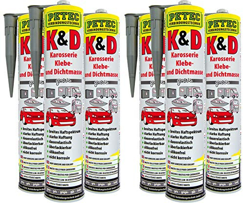 PETEC K&D grau 6er Karosserie- & Dichtmasse 310ml 94630