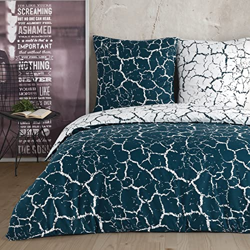 Buymax® Bettwäsche 200x220 100% Baumwolle 3-Teilig Bettbezug - Bettwäsche-Sets 200 x 220cm mit 2 mal Kissenbezüge 80x80cm, ÖKO-TEX Renforcé-Bettdeckenbezug Set mit Reißverschluss