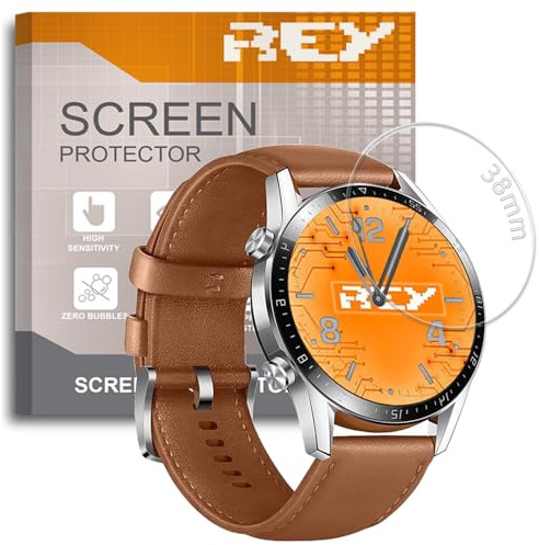 REY Pack 3X Pellicola salvaschermo per Universale per Orologio 38mm, Pellicole salvaschermo Vetro Temperato 9H+, di qualità Premium¡¡¡ Misurare Prima di Acquistare !!!