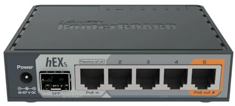 MikroTik RouterBOARD Hex S - Router - Interruptor de 4 Puertos - GigE - Puertos WAN: 2