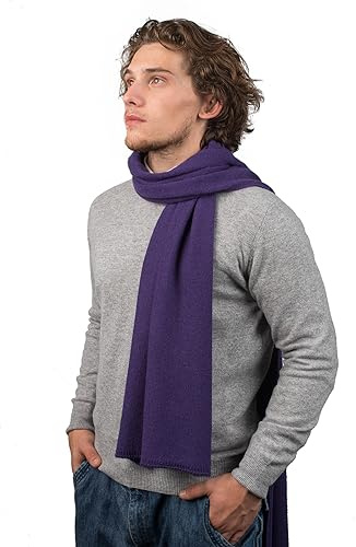 Dalle Piane Cashmere Herren Schal Uni 100% Kaschmir | Halstuch für Büro, Abend und Reisen, 200x35 cm, vier Jahreszeiten, Geschenk für Ihn, Made in Italy