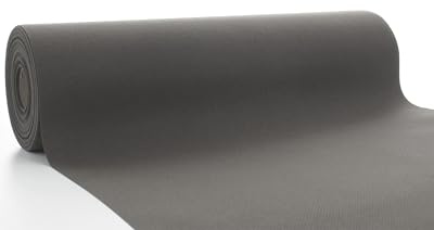 Sovie Horeca Linclass Airlaid Tischläufer Beige-Grau - 40cm x 24m - Einfarbiger Einmal-Tischläufer - Perforierung alle 120cm - Ideal für Dekorationen
