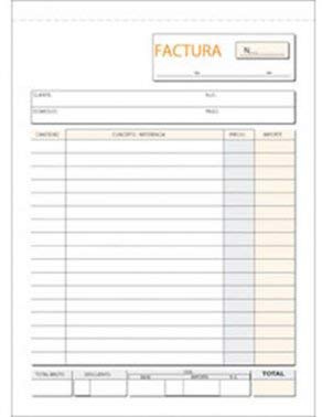 Talonario Facturas 210x300 T56 Natural Duplicado Autocopia (50 juegos)