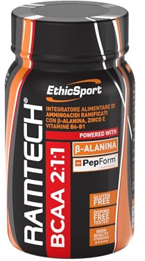 EthicSport - Ramtech BCAA 2:1:1 - Barattolo da 120 cps - Integratore alimentare di amminoacidi ramificati per la dieta dello sportivo, con vitamine B6 e B1