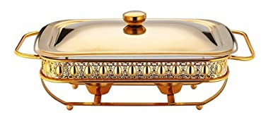 BKWJ Cucina di riso for stufato con stufato 2L, fornello di riso, pentole for stufa con coperchio e supporto in metallo con staffa di base, albergo (Color : Gold)