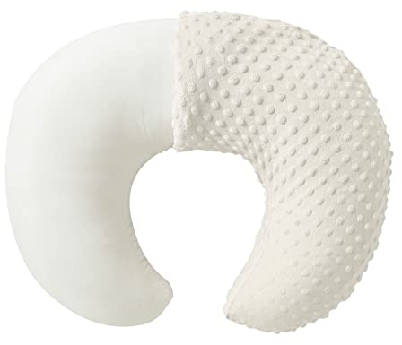 Nursing Pillow and Positioner with Cover for Breastfeeding and Bottle Feeding, Propping Baby, Tummy Time, Baby Sitting Support, Awake-Time Support (Beige, 22 x 17.7 x 5.9)