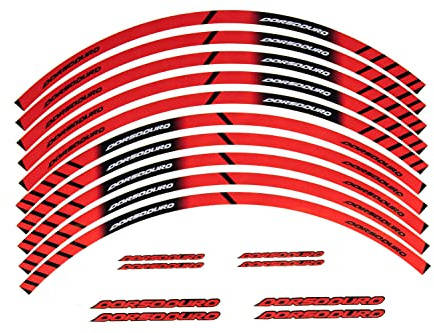 avdb - Motorrad Felgenband Racing Modell kompatibel mit DorsoDURO 750, 900, 1200 (rot)