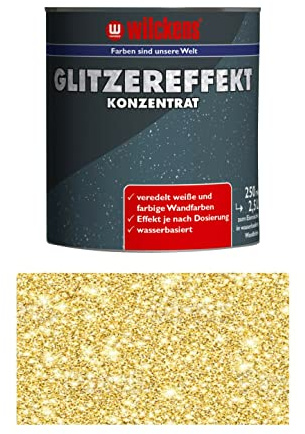 Wilckens Glitzereffekt Konzentrat Glitzer Zusatz für Wandfarben und Lacke 250 ml (Gold)
