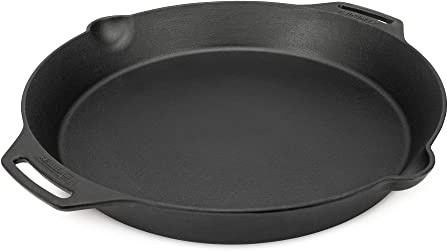 Petromax Feuerpfanne mit Henkeln - Gusseisen Pfanne, Induktion & Gas - 50 | Große Gusspfanne für Grill, Backofen und Lagerfeuer - Bereits eingebrannt - Zum Braten, Schmoren und Rösten - Antihaft