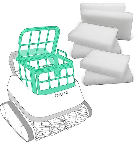 Feinfilter Flux - Ersatzfilter für vollautomatische Poolroboter Power 4.0 und Power Evolution 4.0 - Auswaschbar - Qualitativ hochwertiges Filtermaterial (6X Stück)