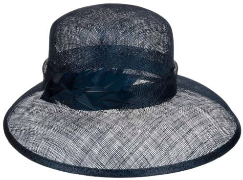 Seeberger Leavica Anlasshut Strohhut Sinamayhut Damenhut Damen - mit Ripsband Sommer Frühling-Sommer - One Size dunkelblau