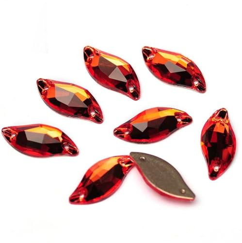 Piedras de diamante de jacinto con parte trasera plana para coser, diamantes de imitación para manualidades, jacinto, 9 x 20 mm, 48 unidades