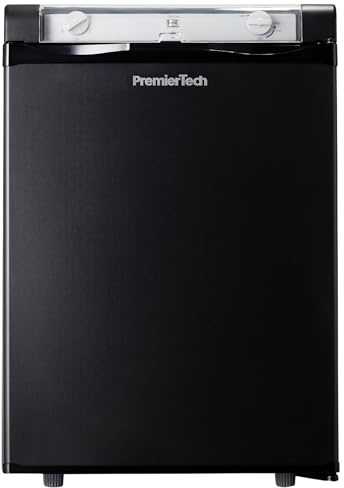 PremierTech Mini Frigo 53L Assorbimento Trivalente 12v 220V e Gas PTF53L3 | Libera installazione, 12V 220V Gas, silenzioso 0 Decibel, ad assorbimento, per camera hotel, B&B, camper, casa, bar e ospiti