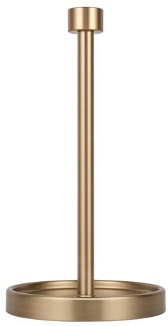 Ivilon Countertop Paper Towel Holder - Modern End Cap Minimalist Design - Color Warm Gold