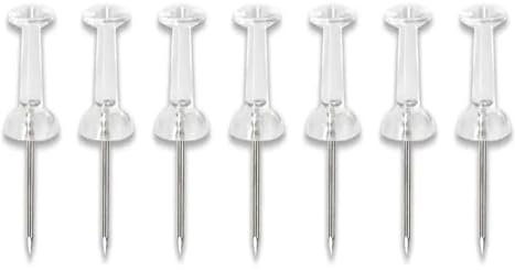HEXHUASR 100 Stück Reißzwecken, transparente, goldene Reißzwecken for Wandbehänge, Korktafeln, Karten, Kalender, Fotos, Homeoffice, DIY-Bastelprojekte(100pcs Silver)