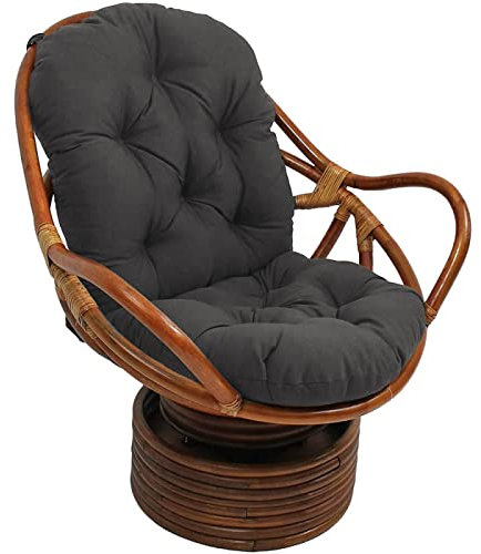 Schaukelstuhl, für drinnen und draußen, wasserdicht, UV-beständig, Rattan-Drehstuhl, Sitzkissen