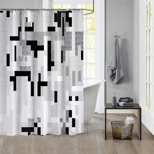 Duschvorhang WhiteShower Curtain Curtains, Duschvorhänge Duschrollo 180x200cm Duschvorhang Mit Gewicht Badewanne, Duschrollo, Badewanne Duschvorhang Textil Stoff Waschbar Bad Vorhang Badevorhang 1041