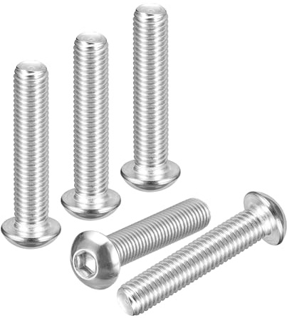 DTGN M10-1.5x50mm Linsenkopfschrauben mit Innensechskant - 6er Pack - Geeignet für Rennrad, Auto, Motorrad - 304 Edelstahl weiß lackiert - Sechskant-Antriebsbefestigungen
