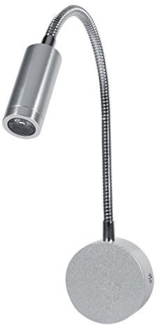 Culnflun LED-Bettlampe, kühles Weiß, Lese- und Arbeitslicht, flexibler Schwanenhals, anwendbar für Schlafzimmer, Wohnzimmer, Arbeitszimmer, Büro, Aluminium, Silber (6500 cold white)