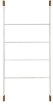 Versa Porte-Serviettes échelle en Bambou et métal, Dimensions (H x L x l) 150 x 2,2 x 70 cm, Blanc