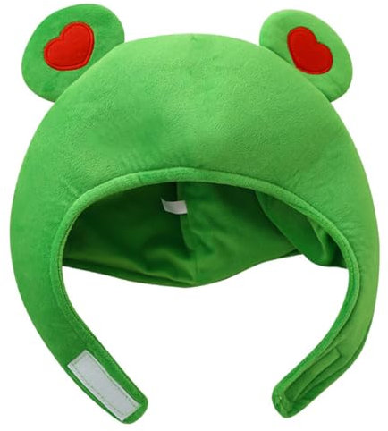 WRITWAA Kuscheliger Grüner Frosch Hut Für Erwachsene Flauschige Tiermütze Für Drinnen Und Draußen Für Weihnachtsfeiern Cosplay Und Lustige Aktivitäten