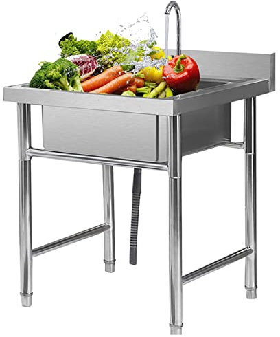 GLMGBP Fregadero de Cocina Fregaderos Exterior Casa de Campo Jardín Campervan Catering Bar Comercial Utilitario Terraza Lavabo para Barbacoa Fiesta Independiente Acero Inoxidable 304 Estación de TR
