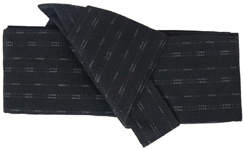 G-LIKE Kimono Giapponese Obi Cintura – Cintura Tradizionale Harajuku Haori Yukata Robe Accessorio Tridimensionale Auto Nodo per Uomo Cotone Nero Taglia Unica