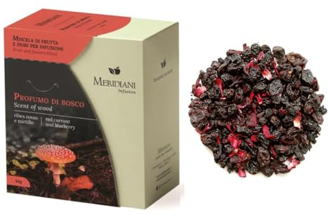 Meridiani® | Perfume de Bosque Mezcla Frutas y Flores para Infusión | Infusión de grosellas rojas y arándanos sin cafeína - (80 g) | Infusión sabor afrutado