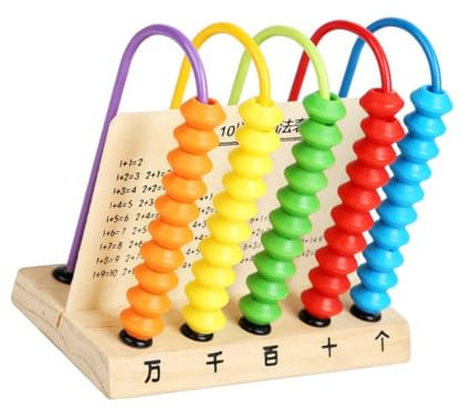 ERINGOGO Junge Mädchen-abakus Aus Holz Mathe-Spielzeug Mit Zählperlen Lernspielzeug Für Frühe Mathematik-erziehung Rechenbrett Zum Addieren Und Subtrahieren