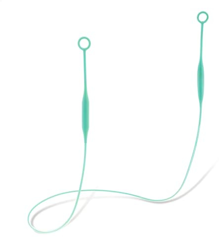 Ptwola 1 Pcs Earplug Lanyard Magnetic Tug-Resistant Safety Earplugs Cord Silicone Removable Ear Plugs Link Cord Flexible Headphones Anti-Lost Sports Lanyard Accessories (Green, 62.5cm/24.6 inches)