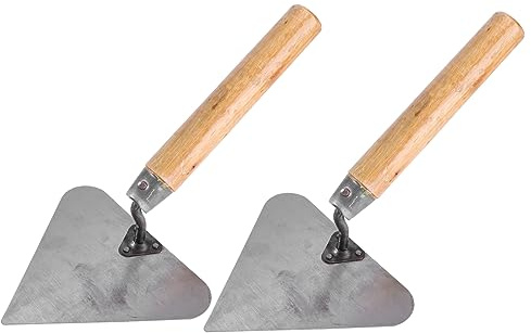 TEHAUX 2Pcs Triangle Concrete Trowel Bricklaying Tool Mud Scraper for Wall Building Joint Filling Easy to Clean Reusable