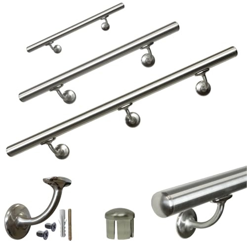 Parpyon® Corrimano a muro Scala Tubo D.40 Acciaio Inox Prodotto 100% Italiano Fissaggio a parete