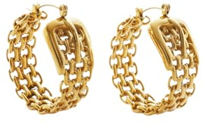 Hao Wu Xuan Vintage Gothic Kette Design Creolen Vergoldete hypoallergene Edelstahl Frauen Schmuck