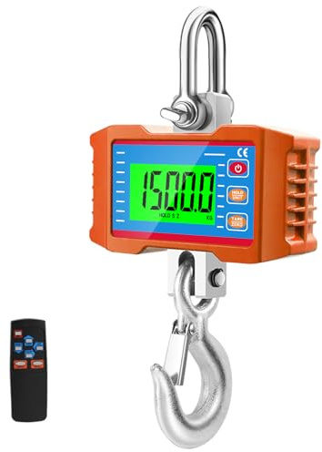 Digitale Kranwaage 1500kg 3000lbs Digitale Hängewaage, LCD-Anzeige | Elektronische Wildwaage, Tragbare elektronische Hängewaage mit Fernbedienung, Industrie Kranwaage mit präzisem Sensor
