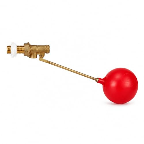 1/2 Brass Ball Straight Float Valve with Plastic Balls – High Pressure Part 1 Ball-Cock Inlet Valve for Toilet Cisterns, Water Tanks & Cold Water Storage (1 x Pack)