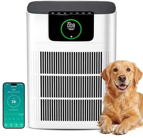 Alphaappliance Air Purifier for Home, Bedroom, Office, Room Coverage 100 m² | Quiet HEPA Filter Cleaner for Air Frenshener, Allergies, Dust, Pet Dander, Odour, Smoke, CADR 330 m³/h, App control, AP002